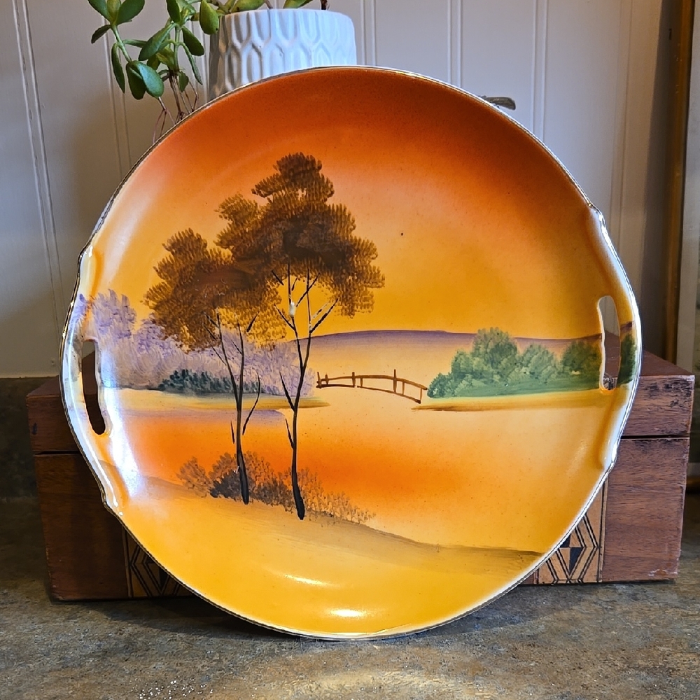 Vintage Meito China Orange Plate Made In Japan